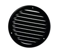 Ø 125mm Rejilla de Ventilación con Mosquitera - Rejillas de Aireación Metálicas - Acero, Negro