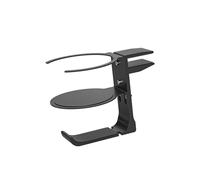 (125mmx92mmx84mm, Black) Headphone Stand Cup Holder 11 Pound Load Rotatable,Adjustable Height Universal Fit Under Desk Headset Hanger Headphone Holder