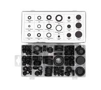 125PCS Juego de Pasamuros de Goma, Arandelas de Sellado, Anillas para Automoción, Negro - Resistente al Calor y Tiempo, Fácil Instalación para Cables y Cableado