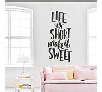 125x57cmLife is short hazlo dulce Cotizaciones Calcomanía extraíble Dormitorio Sala de estar Material de PVC Papel pintado de vinilo Arte Pegatinas de pared Mural Home Deco