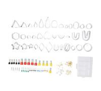 126pcs Craft Clay Cutters Set | 36 Stainless Steel Cutters & 40 Circle Cutters | DIY Earrings/Jewelry Making Kit | 50 Earring Accessories Included