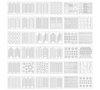 1275 Piezas 49 Diseños de Plantillas de Arte de Uñas Pegatinas de Vinilo de Guía de Punta Francesa, 36 Hojas