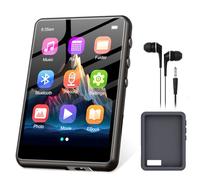 128 GB Reproductor MP3 Bluetooth 5.3, Reproductor MP3 Deportivo ZAQE con Pantalla Táctil de 2,4", Altavoces de Alta Definición Integrados, Radio FM, Grabación, Entrada de Línea, hasta 512 GB, Negro
