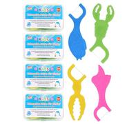 128 Hilo Dental Niños Arcos Dentales Hilo Dental con mango Seda Dental para Niños 4 formas de animales, colores coloridos, Diseño Seguro y Divertido para Niño fio dental Ocean Floss Kids