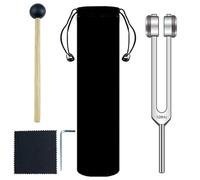 128 Hz Strumento Curativo,Diapason Neurologico in Alluminio Diapason per Set di Chakra Curativi con Un Martello in Silicone per Strumenti Musicali Terapia del Suono