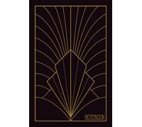 128 pages Notebook, hardcover, lined interior, art deco style, black & gold effect, 5.5 x 8.5 po