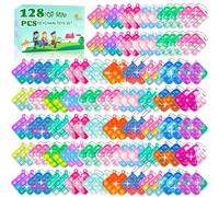 128 PCS POP Pidet Keychain it Fidget Toys Favors para nios para nios 6-8 Packs Packs Sensory Stress Toy Mini Fidget Push Pop Keychain Juguetes Aroe