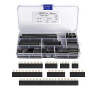 128 Piezas 2.54mm Pin Hembra Conector Placa Recta de una Sola Fila Apilable Cabezal de Conector de Tiras Recta de una Hilera Placa PCB (4/6/8/10/12/16/20/40 pines)