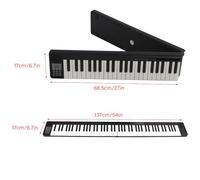 128 Tonos, 128 Ritmos, 15 Canciones de Demostración de Piano Plegable Piano órgano Electrónico Inteligente con Altavoz para Práctica y Entretenimiento