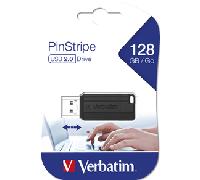Verbatim 49071 PinStripe - Memoria USB de 128 GB (10 MB/s), color negro