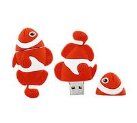 128GB Fish Shape USB Flash Drives Pen Drive Memoria Flash Stick Pendrives Disco Flash USB Thumb Drive U Disco USB Drive USB 2.0 Pen Drive pendrive (Rojo)