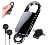 128GB Grabación de Voz Mini, 1500 Horas de Grabació y Reproducción, Reducción de Ruido Triple y Micrófono de 360°, Batería de 8 Horas de Duración para Reunione