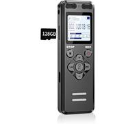 128GB Grabadora Voz, Tonnlog 1536kbps Grabadora de Voz Audio Digital Profesional Portátil con Activación por Voz, Grabación/Bloqueo con un Clic, Carga USB-C, para Clases Reuniones Conferencia