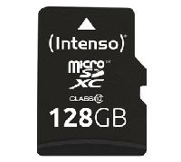 Tarjeta de Memoria 128GB microSDHC Clase 10 + Adaptador - INTENSO