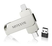 128GB Pendrive iPhone sin App, MUXXUE 3 en 1 Memoria Externa para iPhone 1Pad Android y PC Memoria USB C Pen Drive para Fotos, Videos y Archivos