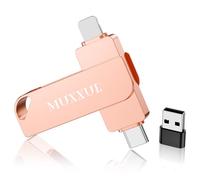 128GB Pendrive para iPhone sin App, MUXXUE 3 en 1 Memoria Externa para iPhone 1Pad Android y PC Memoria USB C Pen Drive para Fotos, Videos y Archivos