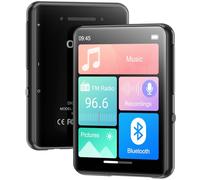 128GB Reproductor MP3 de Bluetooth 5.4, Oilsky 2,4'' Pantalla Táctil Portátil mp3, Reproductor de Música Mp3 con Altavoces, Radio FM, Ebook (Negro)
