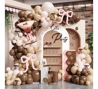 129 piezas de arco de globos de Martini Espresso A Tini Bit decoraciones de fiesta más antiguas con taza de Martini, globos de aluminio con lazo rosa para niñas y mujeres, suministros de decoración de