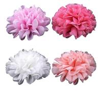 12CM Chic Large Mesh Tulle Fabric Flower For Sweet Pastel Color FlatBack Chiffon For Headbands(15Pcs)