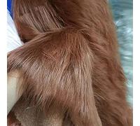 12cm Tela de felpa Tela de piel sintética material de piel sintética de pelo largo tela mullida para disfraces, alfombras de moda, accesorios, fondos para decoración de sillas de (Color:Marrón rojizo)