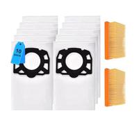 12er Premium-Set: 10 bolsas aspiradoras + 2 filtros para Kärcher WD4/WD5/WD6/MV4/MV5/MV6/WD5P/WD6P, conjunto de filtros KFI 4410 Filtro (2.863-005.0) y KFI 487 bolsas (2.863-006.0)