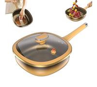12in Titanium Alloy Non-Stick Pot with Lid,100% Pure Titanium Pans for Cooking Non Stick Frying Pans with Lids With Ergonomic Stay-Cool Handles for Cooking, Frying, Baking (Pot + Lid)