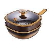 12in Titanium Alloy Non-Stick Pot with Lid,30 cm Titanium Alloy Nonstick Pot,Titanium Pans for Cooking,with Ergonomic Stay-Cool Handles,for Cooking,Frying or Baking (B)