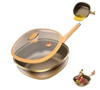 12in Titanium Alloy Non-stick Pot with Lid, Cooking Non Stick Frying Pans with Lids With Ergonomic Stay-Cool Handles, for Cooking, Frying, Baking (1pcs)