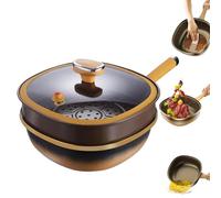 12in Titanium Alloy Non-stick Pot with Lid, Multi-functional Large Capacity, Titanium Non-Stick Cookware, Works Flawlessly on Induction, Gas, Electric (Pot + Lid + Steamer)
