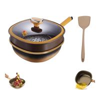 12in Titanium Alloy Non-stick Pot with Lid, Multi-Purpose Deep Saute Pan with Steamer Basket, Non Stick Frying Pans, Titanium Pans for Cooking With Ergonomic Stay-Cool Handles (Pot + Lid + Steamer)