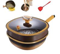 12in Titanium Alloy Non-Stick Pot with Lid, Multi-Purpose Deep Saute Pan with Steamer Basket, Nonstick Frying Pan Cookware Sets, Works Flawlessly on Induction, Gas, Electric (Pot+Lid+Steamer)