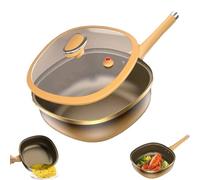 12in Titanium Alloy Non-Stick Pot with Lid, Multi-Purpose Deep Saute Pan, with Steamer Basket Stay-Cool Handles, Works Flawlessly on Induction, Gas, Electric (11.8in)