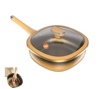 12in Titanium Alloy Non-stick Pot with Lid, Multi-Purpose Deep Saute Pan with Steamer Basket, With Ergonomic Stay-Cool Handles, Works Flawlessly on Induction, Gas, Electric (With lid)