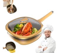 12in Titanium Alloy Non-stick Pot with Lid, Multi-Purpose Deep Saute Pan with Steamer Basket, with Stay-Cool Handles for Frying Eggs, Stir-Frying, Braisin, Dishwasher (With Lid)