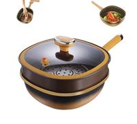 12in Titanium Alloy Non-stick Pot with Lid, Non Stick Frying Pans, Titanium Pans for Cooking, Skillet Cooking Pans, with Ergonomic Stay-Cool Handles (Pot + Lid + Steamer)