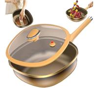 12in Titanium Alloy Non-Stick Pot with Lid,Non Stick Frying Pans, Titanium Pans for Cooking, with Ergonomic Stay-Cool Handles,for Cooking, Frying, Baking (Pot + Lid)