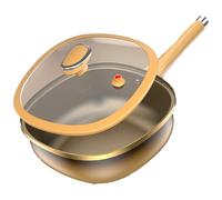 12in Titanium Alloy Non-Stick Pot with Lid, Nonstick Frying Pan Cookware Sets, Skillet Cooking Pans, Multi-Purpose Deep Saute Pan with Ergonomic Stay-Cool Handles. (no Steamer basket)