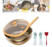 12in Titanium Alloy Non-stick Pot with Lid, Nonstick Frying Pan Cookware Sets, with Ergonomic Stay-Cool Handles, for Frying Stir-frying Stewing Cooking Methods (Pot+Lid)
