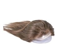 12inch Human Hair Toupee for Men,10"x8" Base Size with PU Around (Ash Light Brown) Suave y Transpirable