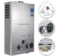 12L 24KW Calentador de Agua de Gas GLP Butano y Propano Calentador de Agua Calentador de Agua LPG Instantáneo Portátil,para Ducha Al Aire Libre,Baño,Camping