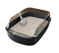 12l Caja de Arena de Gato, PP profundiza la Bandeja con Cucharada, Doble Capa Desmontable Anti -Salpicaduras, Inodoro de Gato Resistente a Las Manchas (Negro)