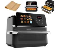 12L Friggitrice de Aire XXL con finestra visiva, Air Fryer 2000W, 12 programmi, Temperatura Ajustable 60-230℃, LED Táctil, mporizador y Cesta Antiadherente, Pollo, patate