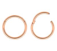 (12mm) 2 piezas de acero quirúrgico 316L de 16 g con segmento articulado para labio, nariz, trago, cartílago, tabique, hélix, aretes para dormir de