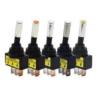 12mm ASW-15D 20A Toggle Switch ON OFF 12V 24V DC Red Green Blue Yellow White Car Auto Rocker 3pin SPST 1Pcs(Red LED,12V Light)