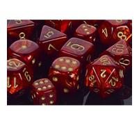 12mm d6 Dice Block: Scarab Scarlet with Gold