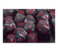 12mm d6 Dice Block: Velvet Black with Red (Importación USA)