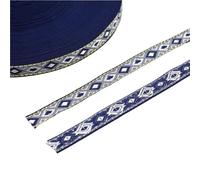 12MM decoración tejida geométrica del ajuste cordón de la cinta telar jacquar 5 yardas for ropa los collares animal doméstico para coser DIY(Color 12)