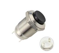 12mm Metal Button Switch Waterproof 1NO 3A High Head Momentary Suitable for doorbells Car start horns Computer Automatic Reset ESSEIEIE(BLACK)