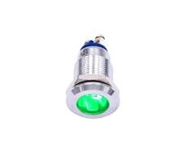 12mm Metal LED Indicator Light Red Green Blue 12V 24V 220V Chrome Signal Screw Terminal For Car 1Pcs(Green,110-220V)