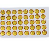 12mm SS50 Gold Amber Self Adhesive Acrylic Rhinestones Plastic Face Gems Stick On Body Jewels For DIY Cards and Invitations Crafts Bling Sticker - 5 Sheets - 250PCS
